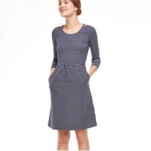 Boden Janie Day Zip Shoulder Long Sleeve Pocket Dress